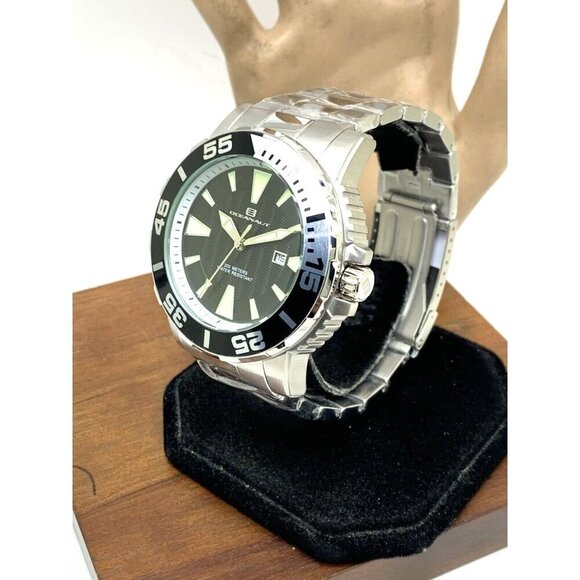Oceanaut Men's Watch OC02911 Marletta Quartz Black Dial Silver Steel 48mm - Picture 2 of 15